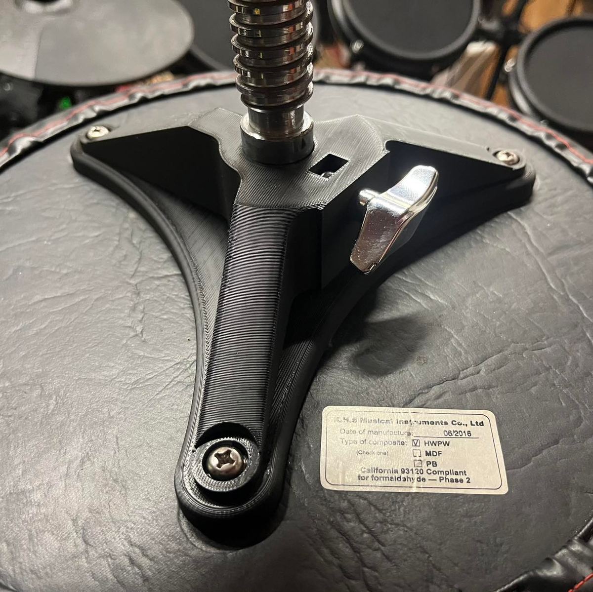 Custom 3D printed drum seat mounting bracket