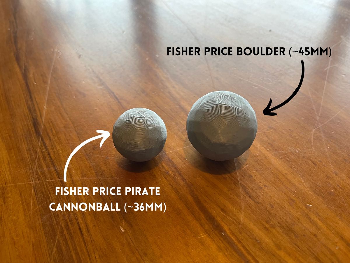 Replacement part: Fisher Price pirate cannonball & boulder